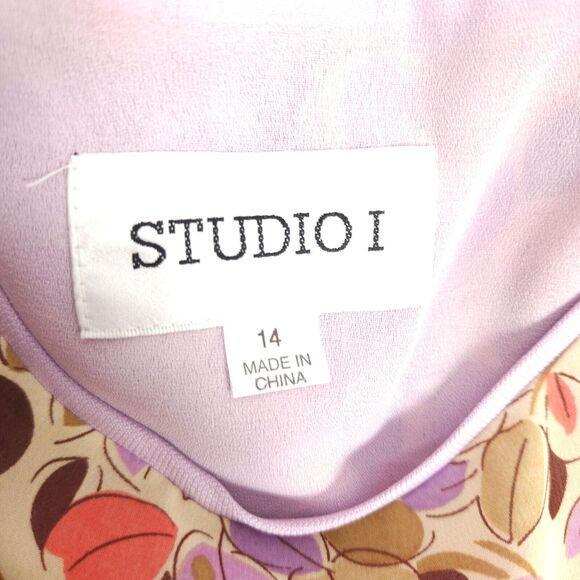 Studio 1 Womens Size 14 Colorful Sleeveless Floral Dress W/ Purple Blazer Jacket - Picture 5 of 13